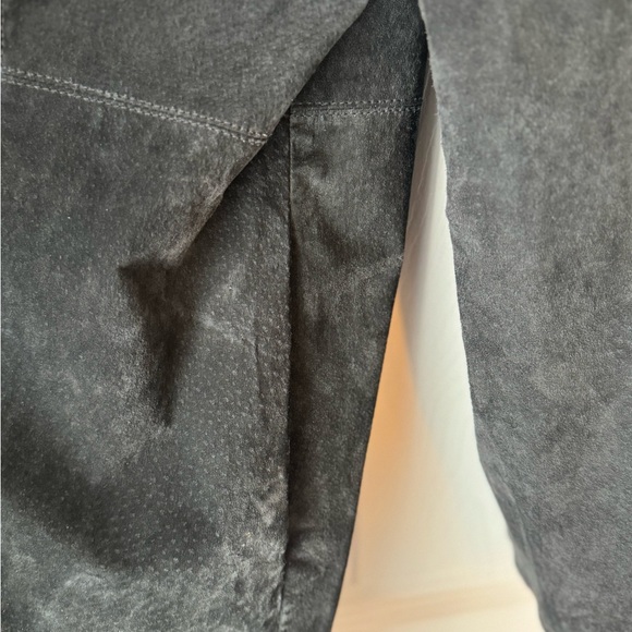 Black Faux Fur Trim Leather Jacket - Picture 4 of 7